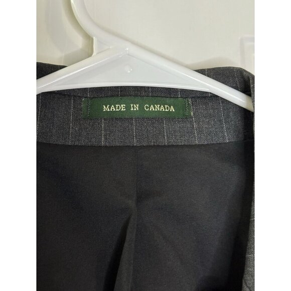 LAUREN RALPH LAUREN Gray Pinstripe Wool Suit Set Jacket Blazer Pants Sz 42R READ - Picture 8 of 16
